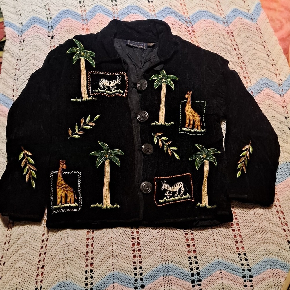💜embroidery‎ Sweater Jacket Size S❤️ - Picture 5 of 11